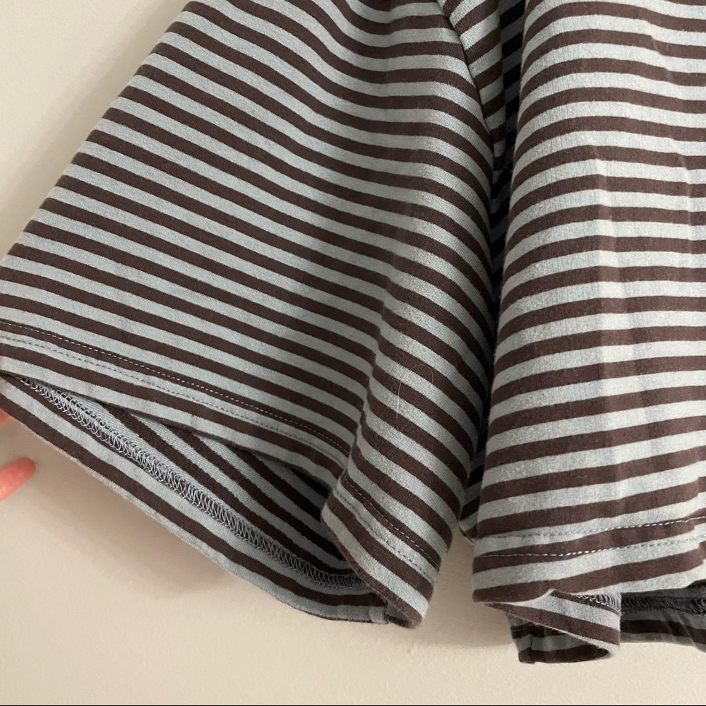 Fashion Brand Company by Penelope Gazin Blue Striped Cropped Collared Polo Shirt - Picture 3 of 5